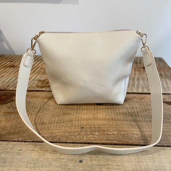 Anthropologie The Hollace Tote Ivory Vegan Leather Tote with inner removable bag - Picture 5 of 12